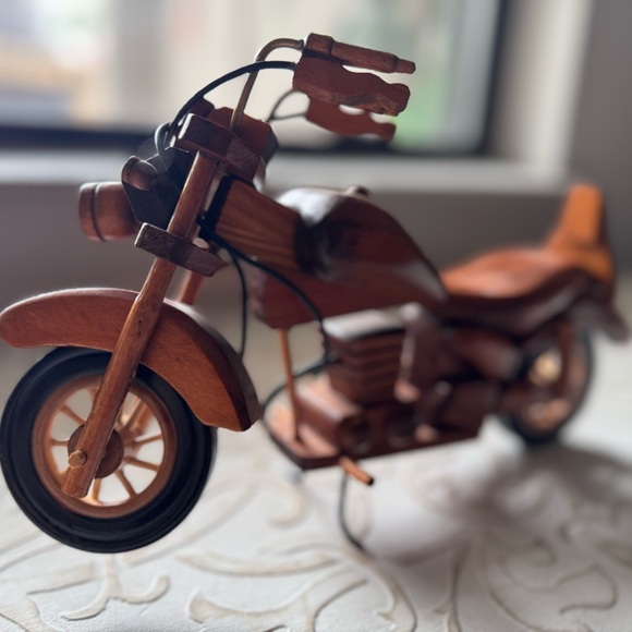 Handcrafted Wooden Motorcycle Model Decor - Picture 6 of 6